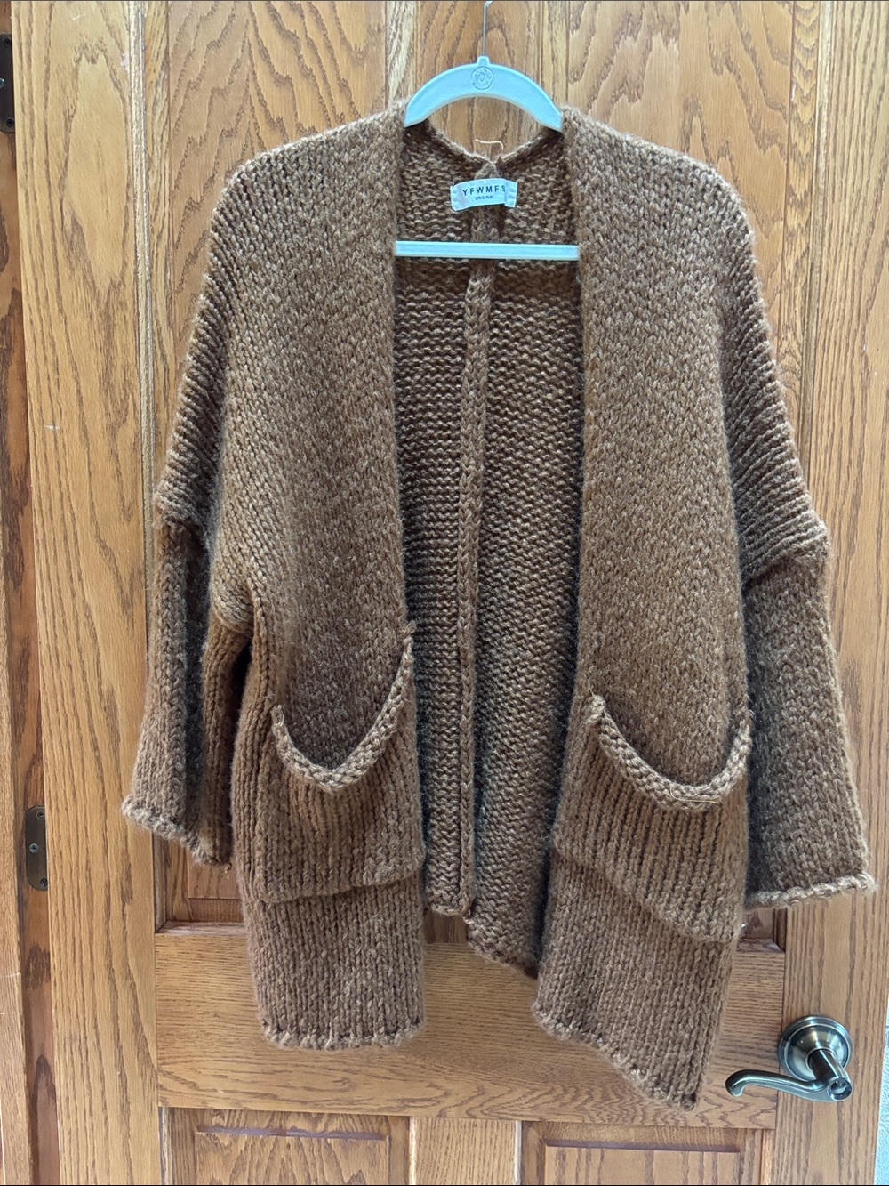 Cozy Open-Front Cardigan Sweater - Brown